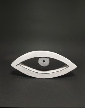 Ceramic decorative eye, grey  16 cm
