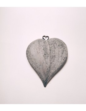 Ceramic heart flattened