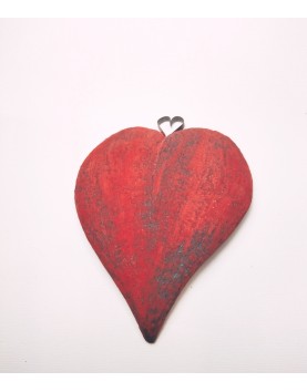 Ceramic heart flattened