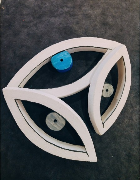 Ceramic decorative eye, grey  16 cm