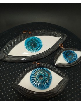 Ceramic free standing/hanging evil eye 15 cm