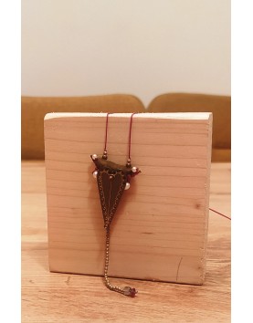 Necklace, brass & fabric No 02