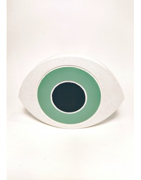 Free standing decorative eye,made of cement ,color green